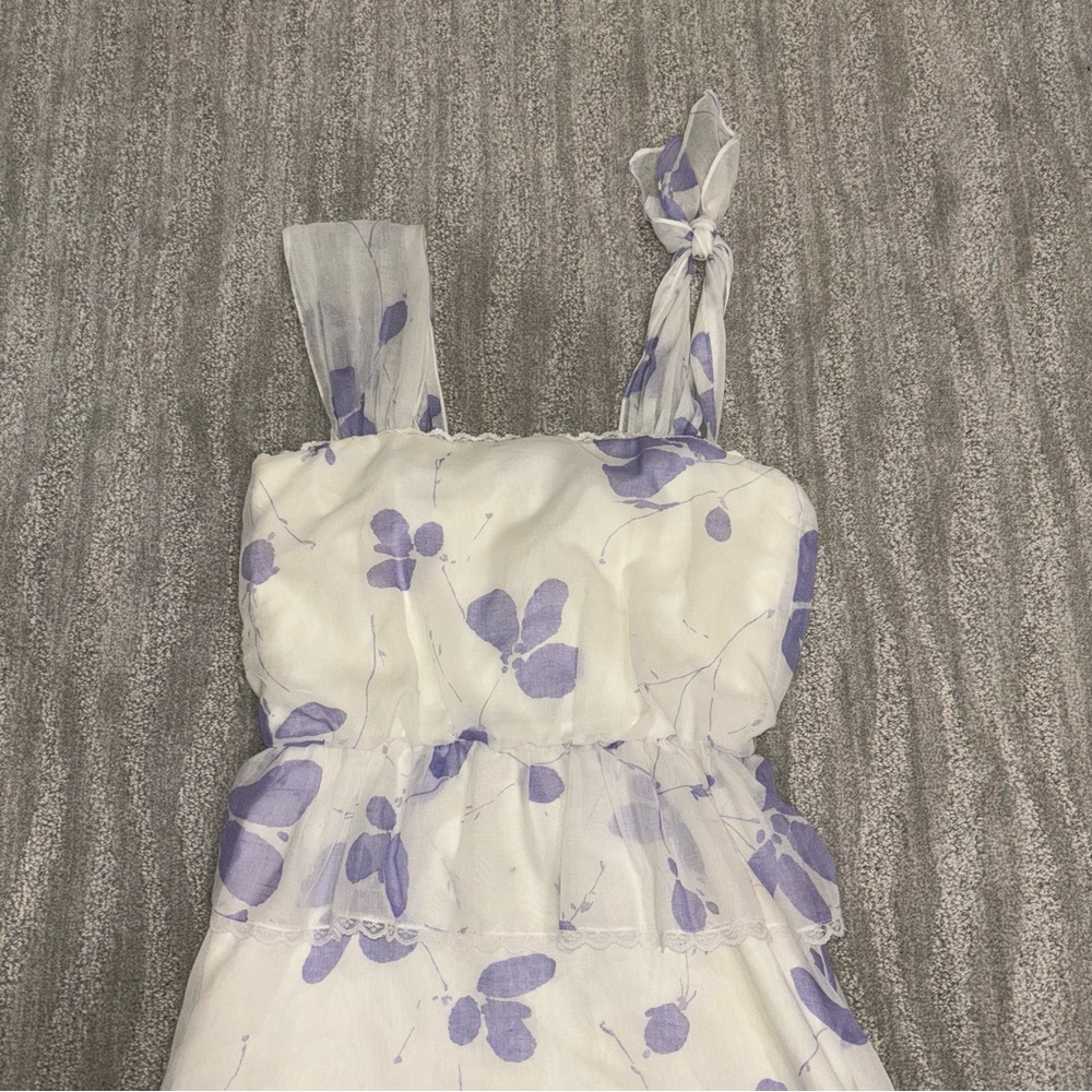 Vintage Union Made A Line Maxi Dress White Floral Boho Cottage Women’s Size M - Picture 3 of 6